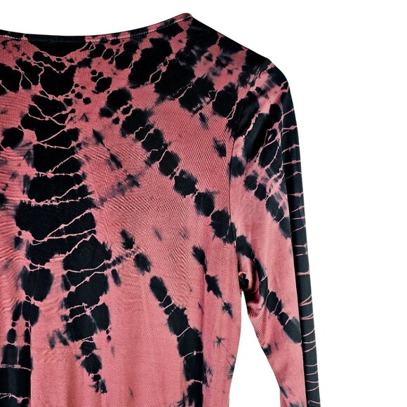 Young Fabulous & Broke Yarro Dress Tie Dye VEGAN Silk Waterfall Cinched Waist, M - Picture 7 of 9